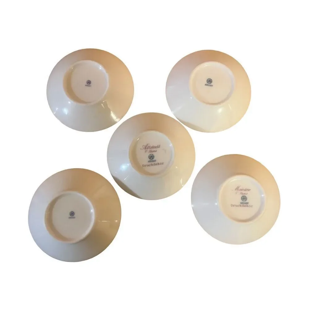 Altstadt F Hochst Hand Painted Porcelain Coasters Set of 5 Druckdekor (6084)